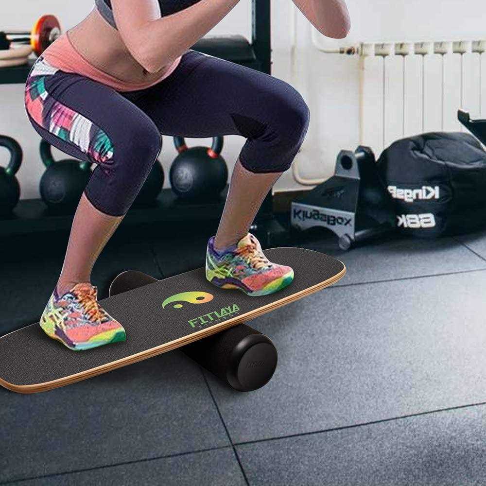 Fitlaya Fitness Balance Board Trainer Wooden Training Equipment for Fitness Workout, Hockey, Skateboarding, Surfing and Snowboar