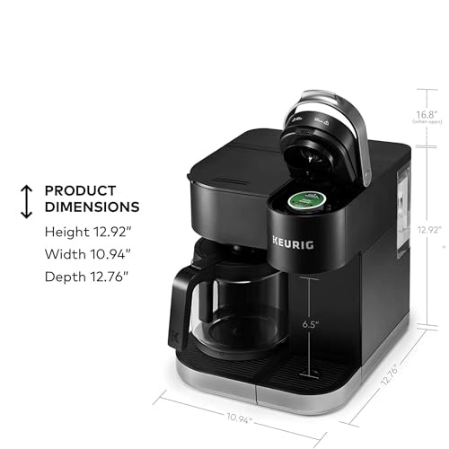 Keurig K-Duo Single Serve K-Cup Pod & Carafe Coffee Maker, with Multiple Brew Sizes, 60oz Removable Reservoir, Programmable Auto Brew Carafe, (Gen 1)