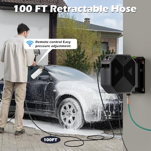 Electric Wall Mounted Power Washer -5000 PSI 3.4 GPM Adjustable Pressure Washer