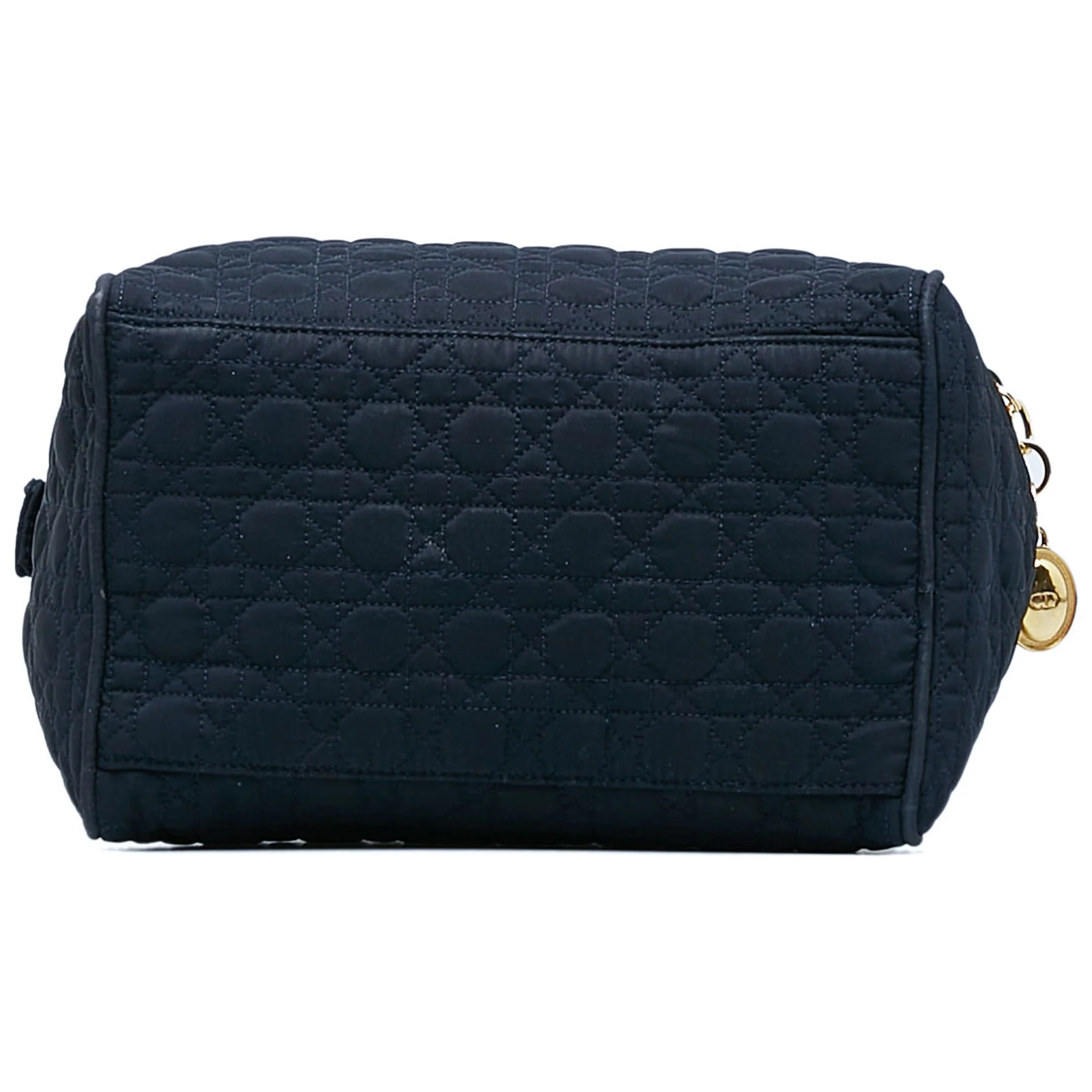 Pre-Owned Authenticated Dior Cannage Handbag Nylon Fabric Blue Top HandleBag Unisex (Good)