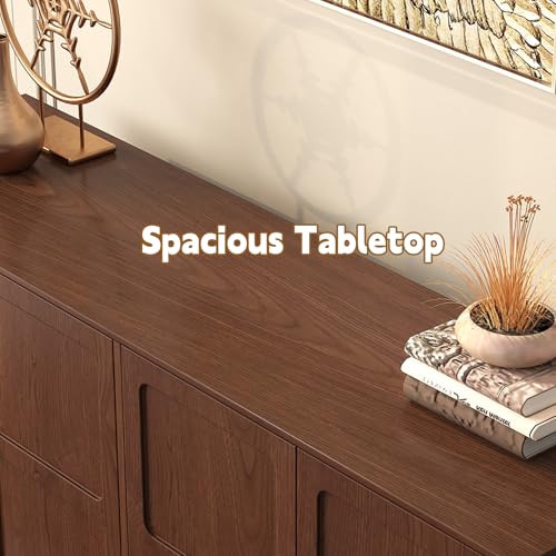 ARTPOWER Sideboard Buffet Cabinet with Storage, 58'' Mid-Century Modern Storage Cabinet with 4 Doors and Adjustable Shelves