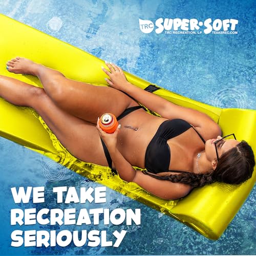 TRC Recreation Sunsation Vinyl Coated Foam Swimming Pool Float Mat Adult Lounger with Built-in Roll Pillow
