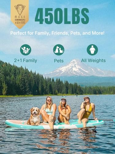 Niphean Inflatable Stand Up Paddle Board with SUP Accessories, Anti-Slip EVA Deck
