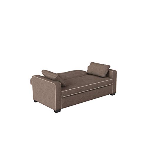 Serta Ainsley 72.6" Convertible Sleeper Sofa, Queen Size, Dreamcoil Comfort, Soft Velvet Fabric, Navy