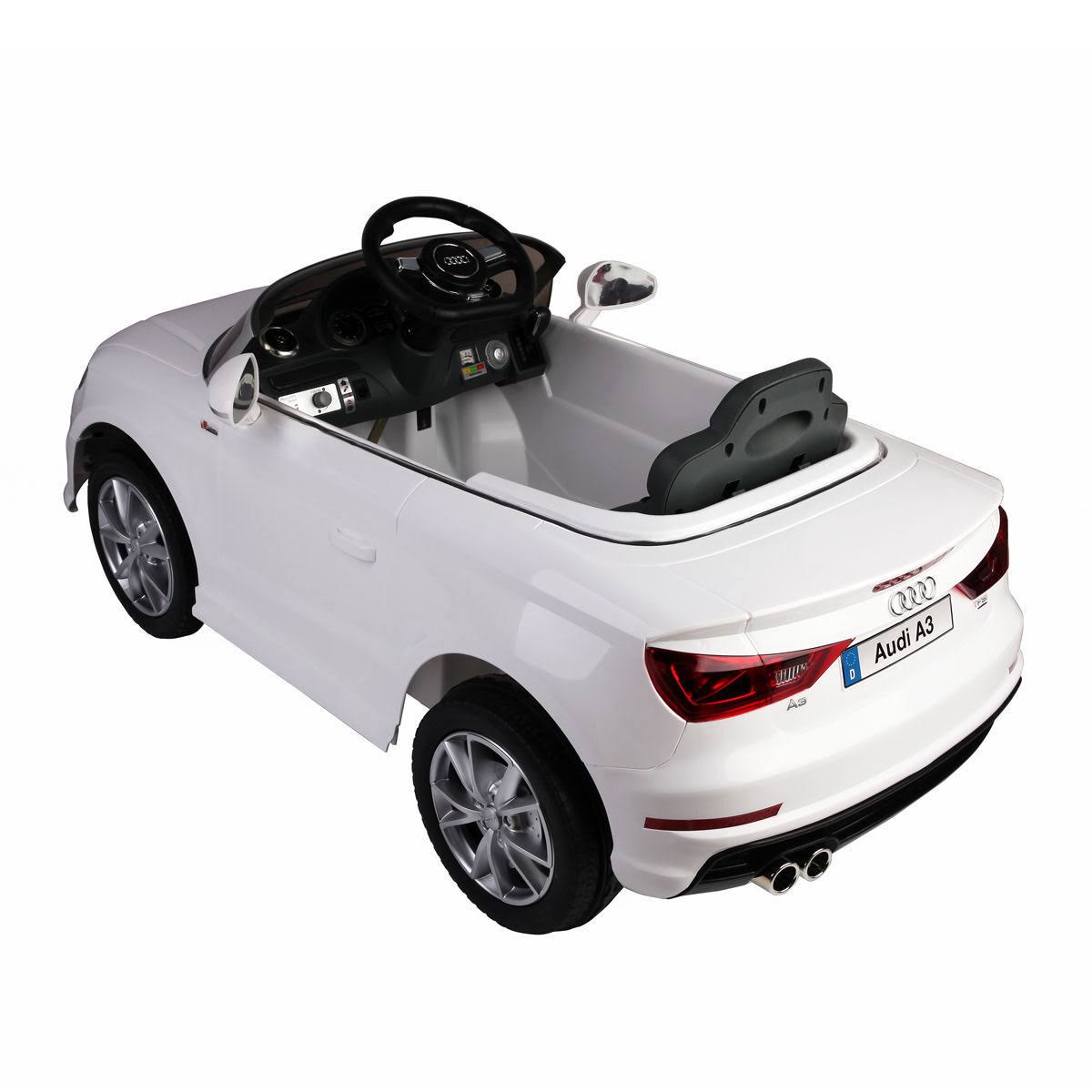 12 V Audi A3 Kids Ride on Car with RC + LED Light + Music-White