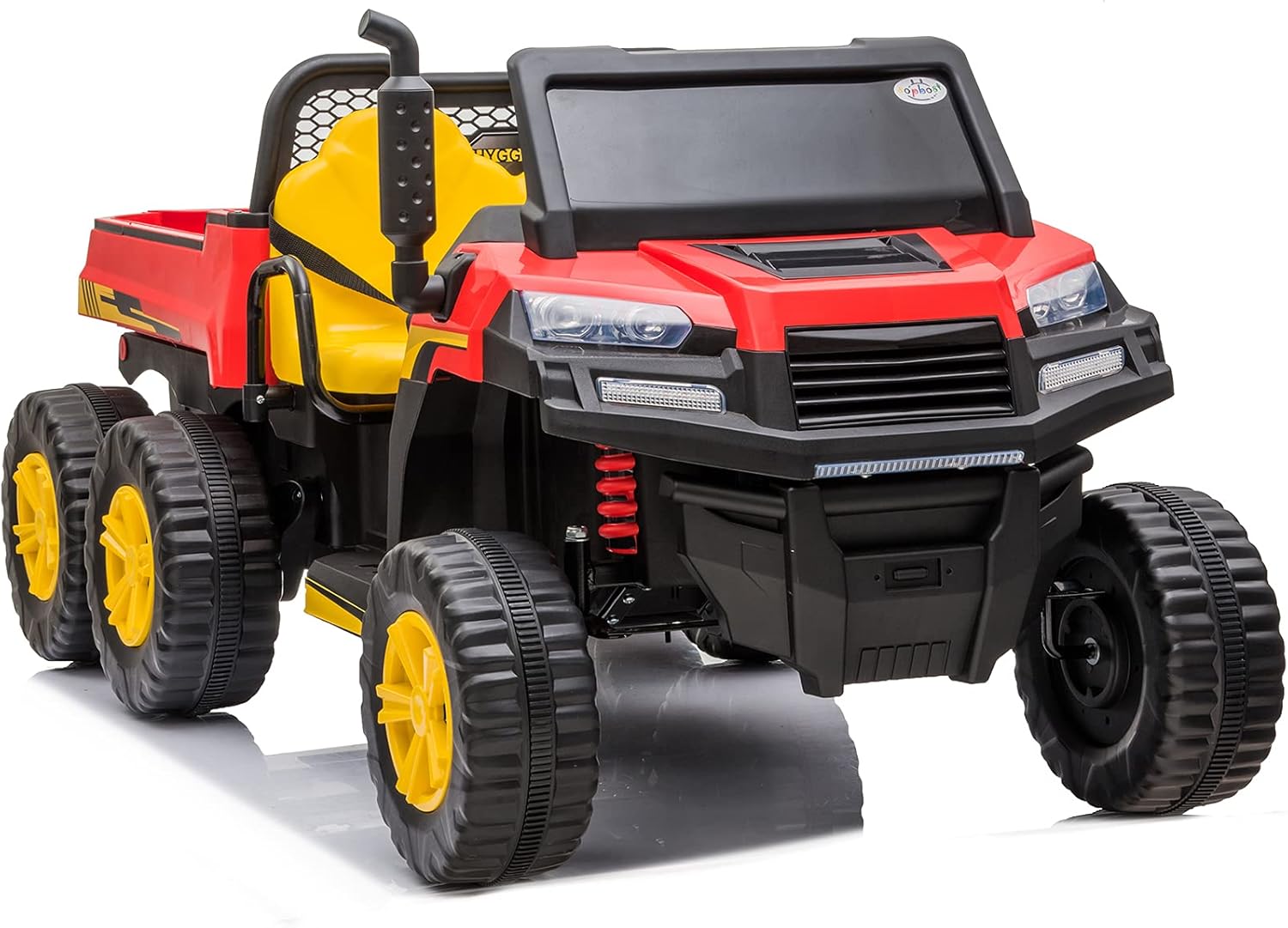 sopbost 2 Seater Ride On Car Ride on Dump Truck 12V 14Ah 4WD Battery Powered Ride On Tractor with Remote Control 6 Wheels Electric Ride on Toys Truck