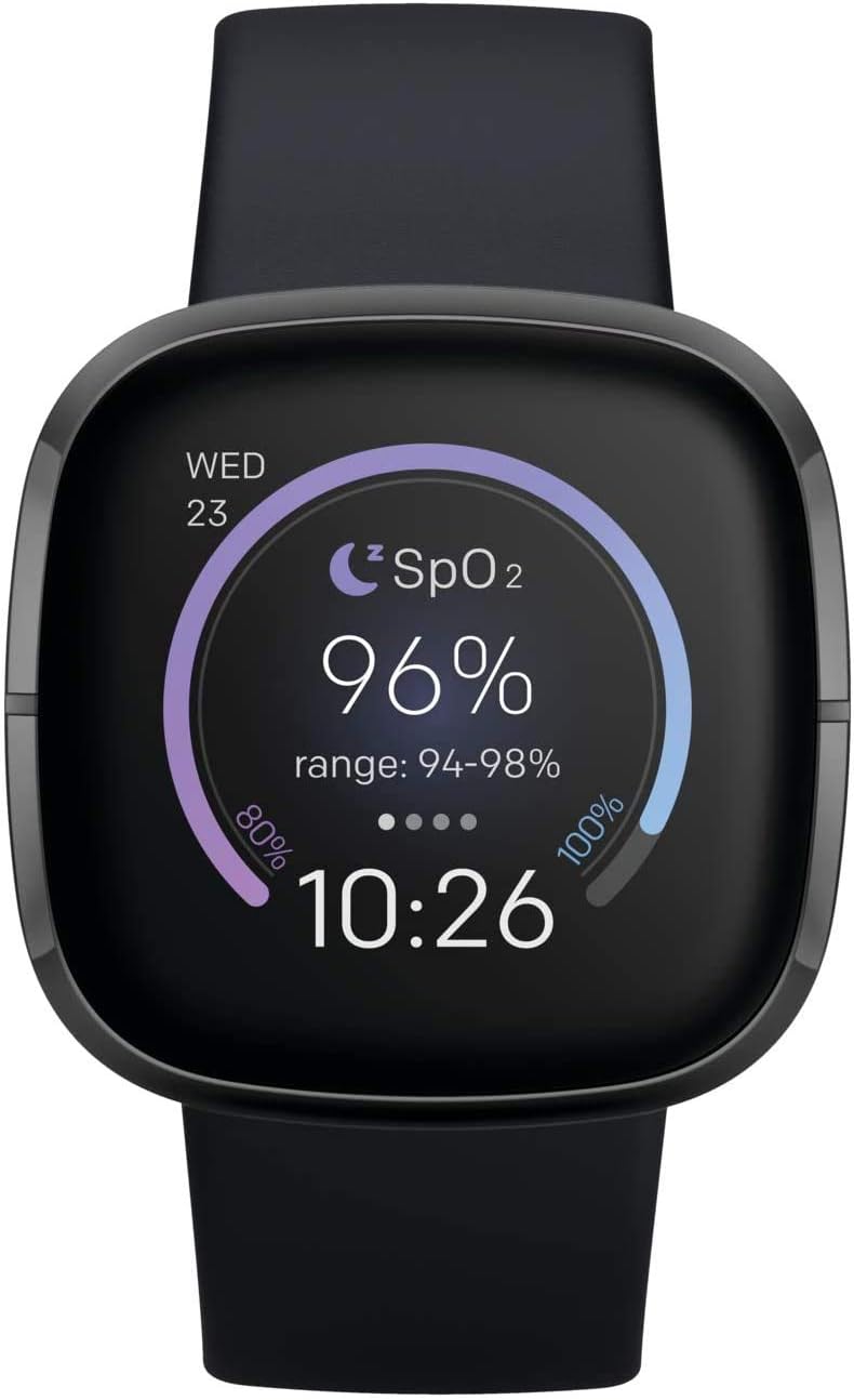 Fitbit Sense Health & Fitness Smartwatch W/GPS, Bluetooth Call/Text, Heart Rate SpO2, ECG, Skin Temperature & Stress Sensing (S & L Bands