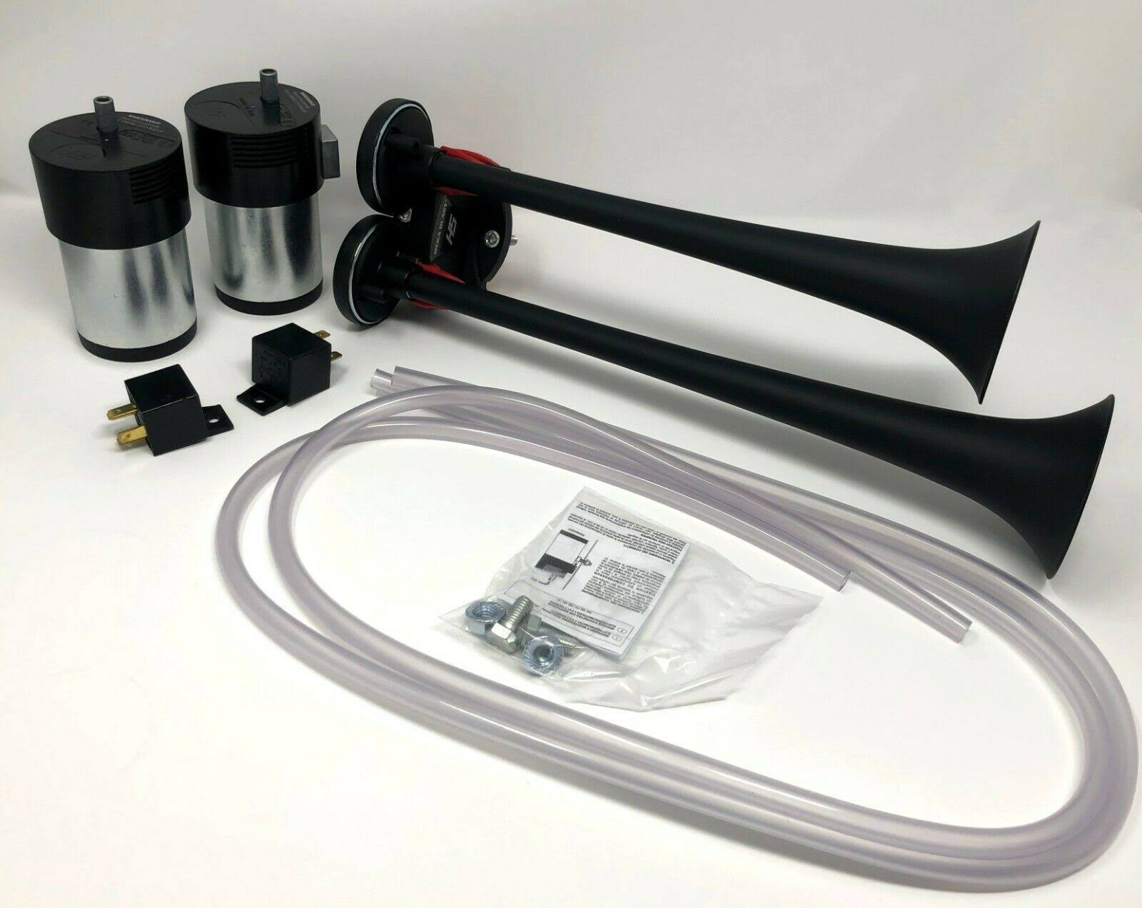 Mega Blast Air Horns for Trucks Cars SUV Train Sound Extremely Loud Black