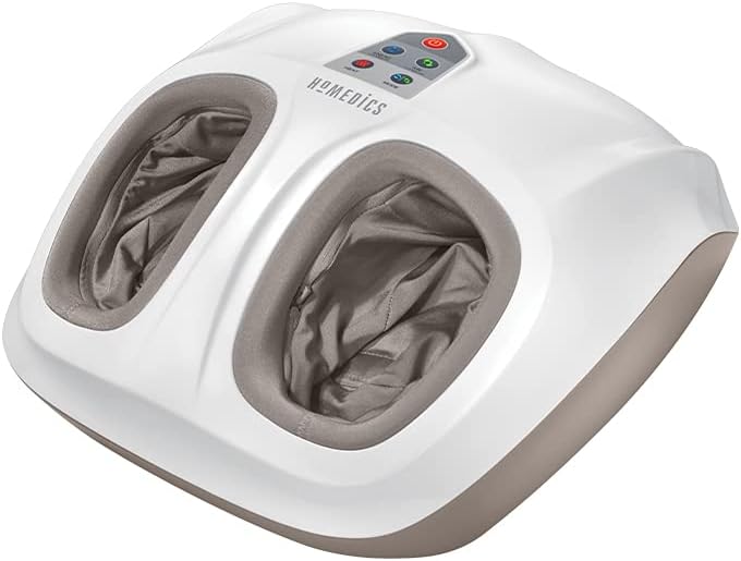 HoMedics Shiatsu Air 2.0 Foot Massager with Soothing Heat and Rhythmic Air Compression, 3 Customized Controls and Intensities, Washable Liner