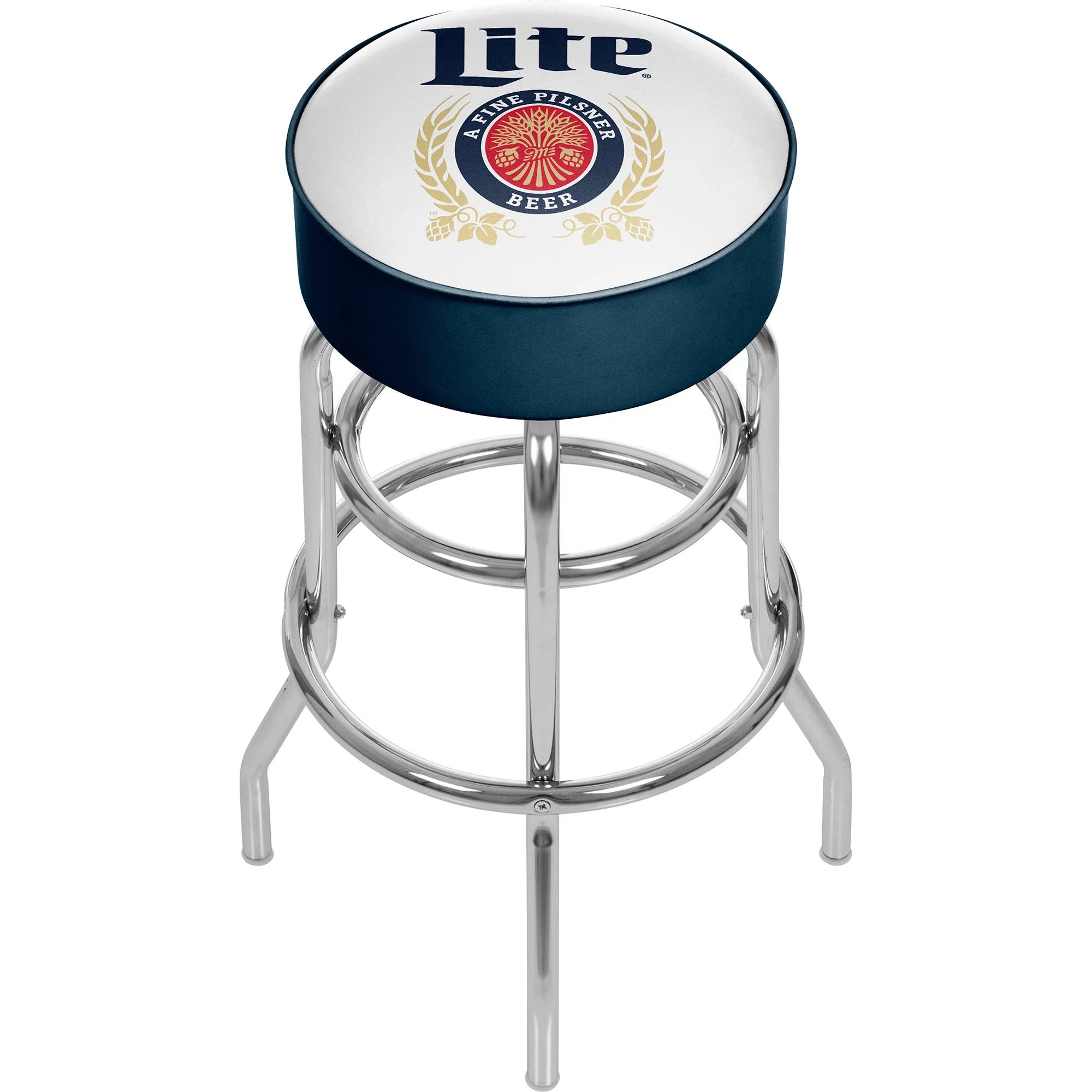 Miller Lite Padded Swivel Bar Stool, Retro