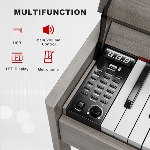 UMOMO 88 Weighted Key Digital Piano with Duet Piano Bench