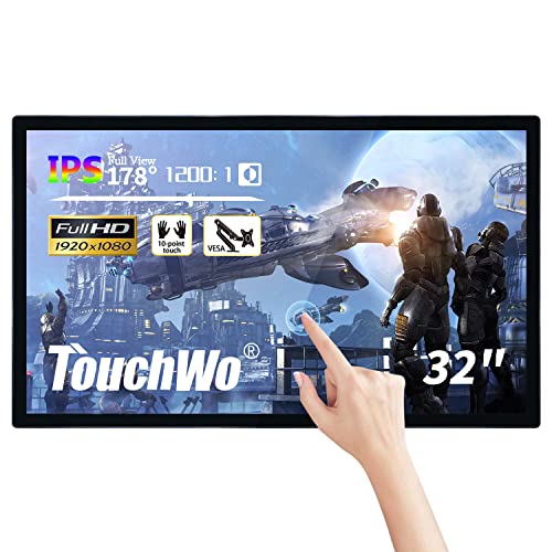 TouchWo 32 inch Interactive Touchscreen Monitor, Smart Board with 16:9 Display 1080P