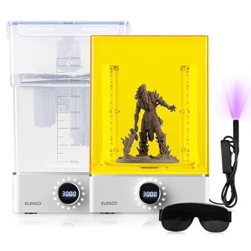 ELEGOO Mercury Plus V3.0 Wash and Cure Station, 7.5 L Large Capacity, Compatible with Mars Saturn Photon Halot MSLA LCD DLP 3D Printers