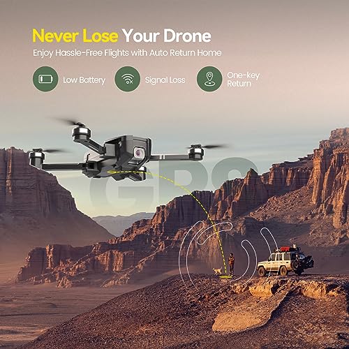 Holy Stone HS720 GPS Drone with Camera for Adults 4K UHD, 52 Minutes Flight Time, Foldable Quadcopter with Brushless Motor, Auto Return Home