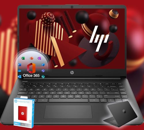 HP 14 Ultrabook • Limited Edition with Microsoft 365 • Intel 4-Core CPU • 16GB RAM • 1.6TB Storage (128GB OnBoard withHP 512GB P500 Portable SSD +