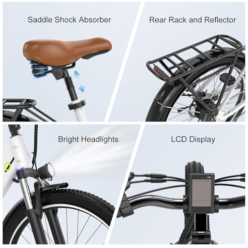 1000 Peak Electric Bike for Adults,up 80 Miles Removable Battery Ebike, 26" Electric E Bike with 7-Speed