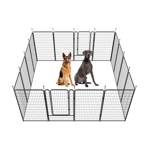 FXW Rollick Dog Playpen for Yard, RV Camping, 32 inch 16 Panels for Small and Medium Dogs│Patented