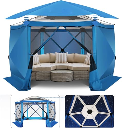 COBIZI 12x12ft Pop up Gazebo Screen Tent Screen House for Camping, Camping Outdoor Screened Gazebo, Canopy Tent