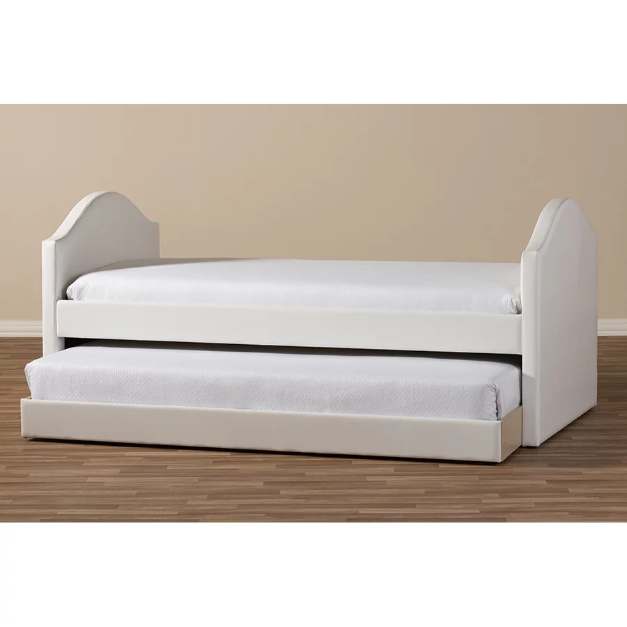 Baxton Studio Alessia Faux Leather Upholstered Daybed with Guest Trundle Bed, Multiple Colors