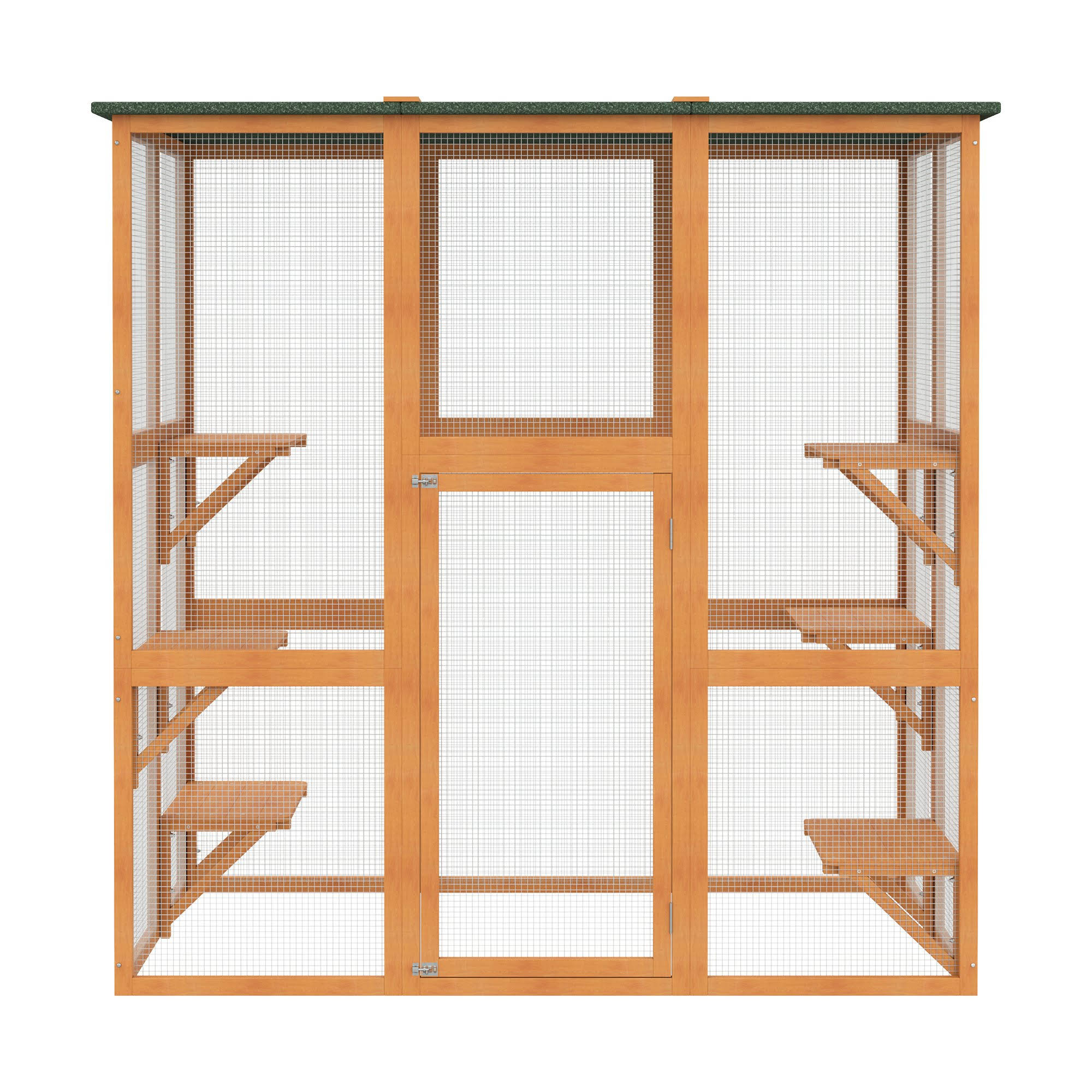 Pawhut Large Tall Wooden Safe Outdoor Cat Enclosure Catio Cage Heavy