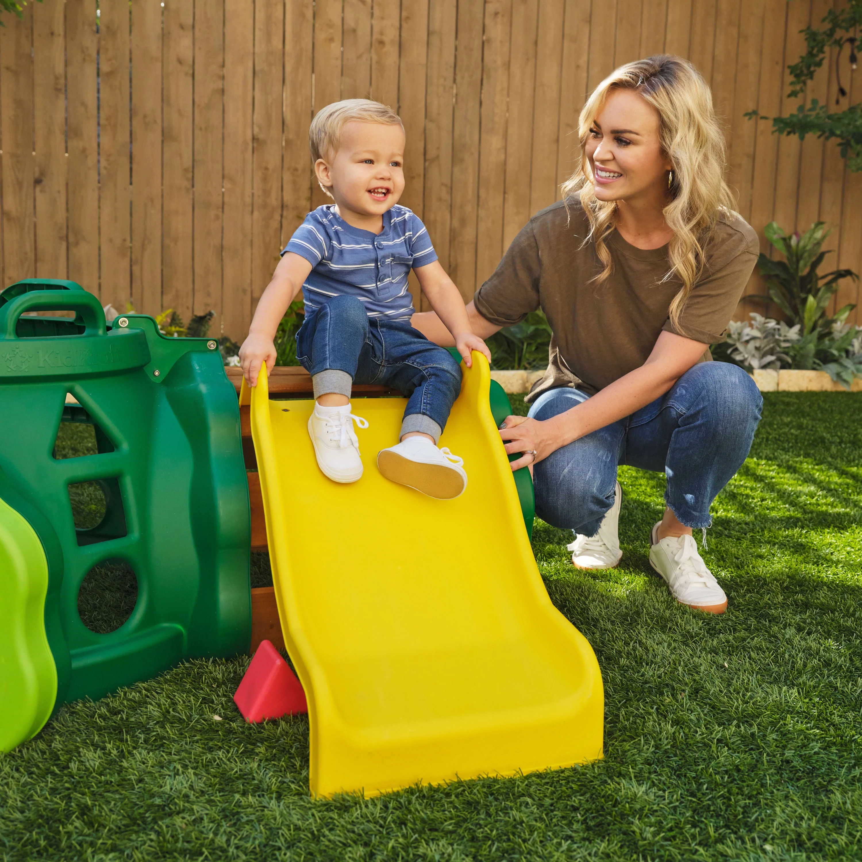 KidKraft Hideout Hollow Toddler Climber with Slide and Peek-a-Book Flap