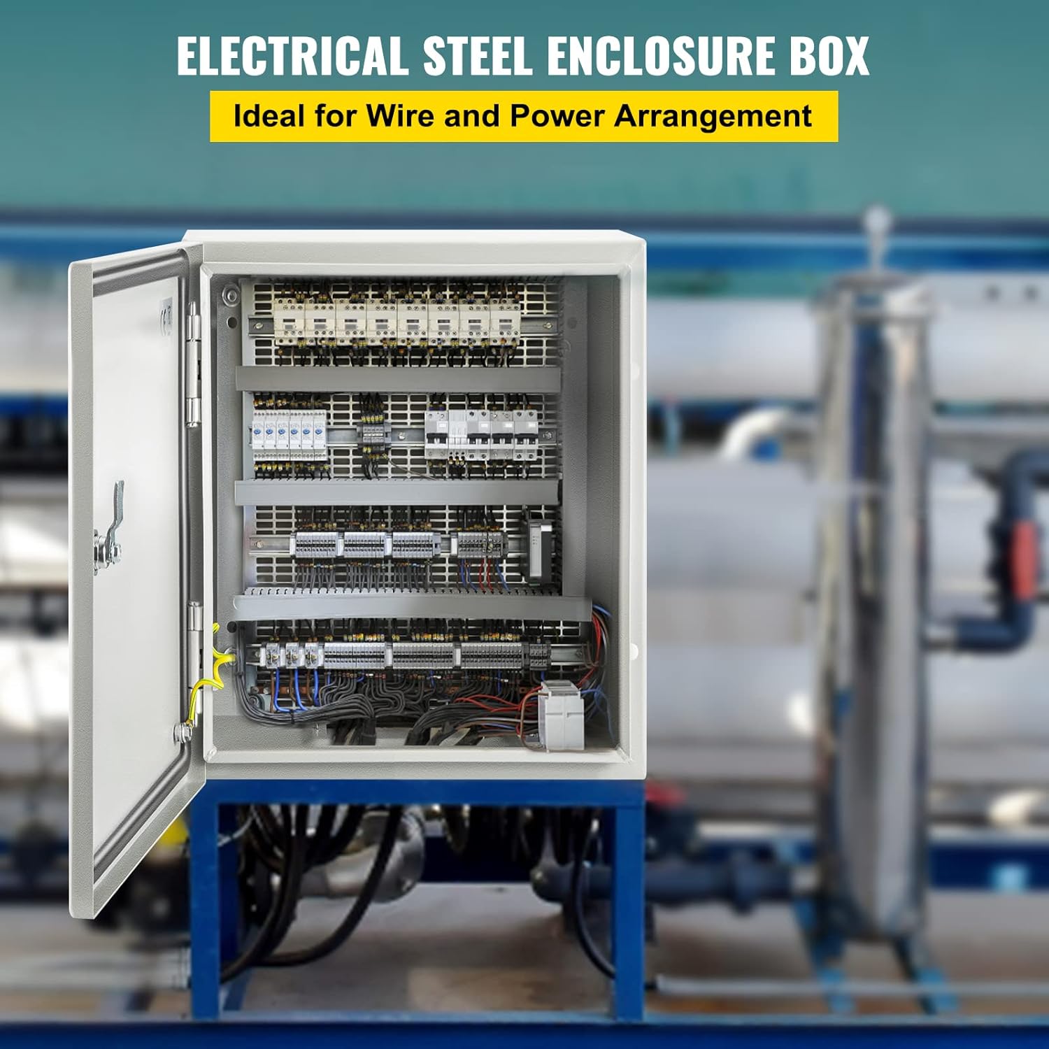 VEVOR NEMA Steel Enclosure, 12 x 10 x 6'' NEMA 4X Steel Electrical Box, IP66 Waterproof & Dustproof, Outdoor/Indoor Electrical Junction Box