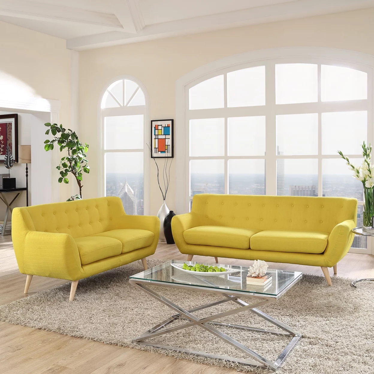 2-Pc Living Room Set in Brown