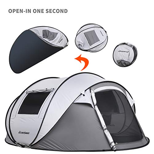 EchoSmile Camping Instant Pop Up Tent, 2/4/6/8/10 Person, Water Resistant Dome, Easy Setup for Camping Hiking and Outdoor, Portable with Carry Bag