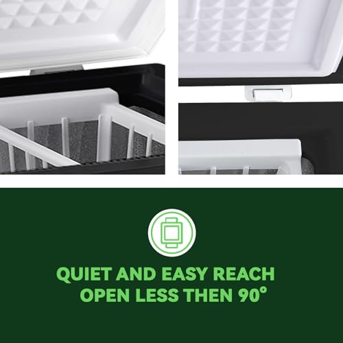 Chest Freezer Small Deep Freezers WANAI 3.5 Cubic Feet Mini Freezer White Free-Standing Top Door Freezer Removable Storage Basket Compact 7