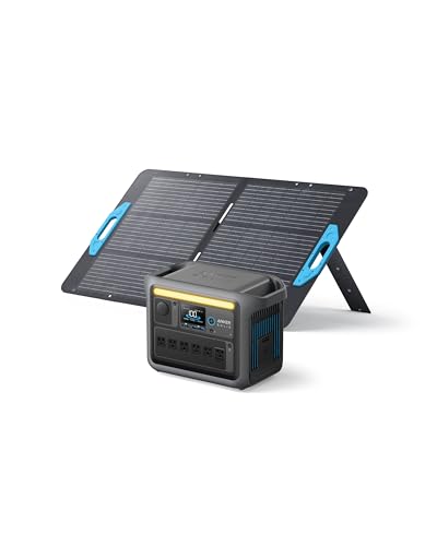 Anker SOLIX C1000 Portable Power Station with 400W Solar Panel, 1800W Solar Generator, 1056wh LFP (LiFePO4) Battery, 6 AC Outlets