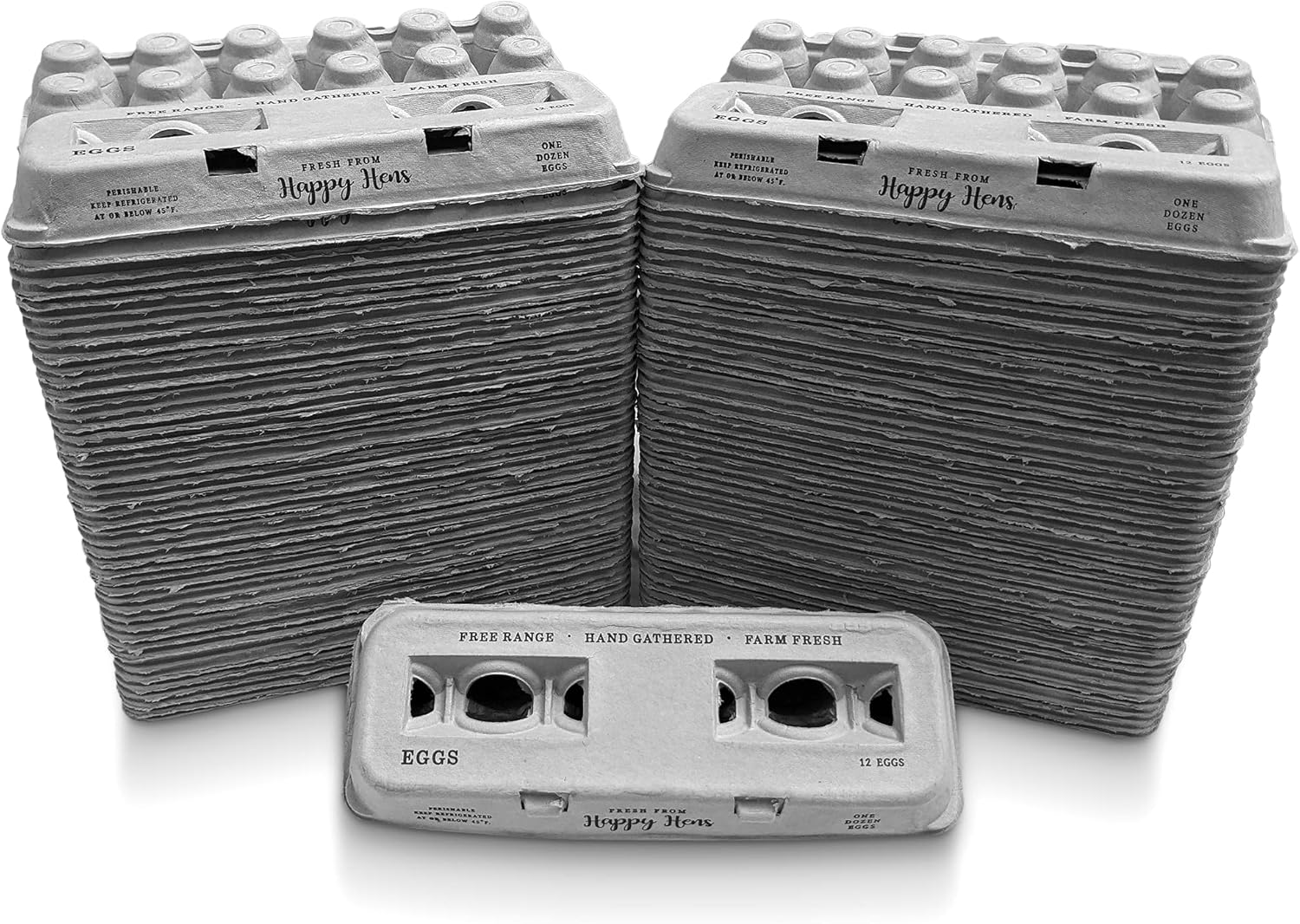 250 Egg Cartons- Bulk Value Bundle- Adorable Printed Design for Farm Fresh Eggs, Recycled Paper Cardboard, Sturdy & Reusable