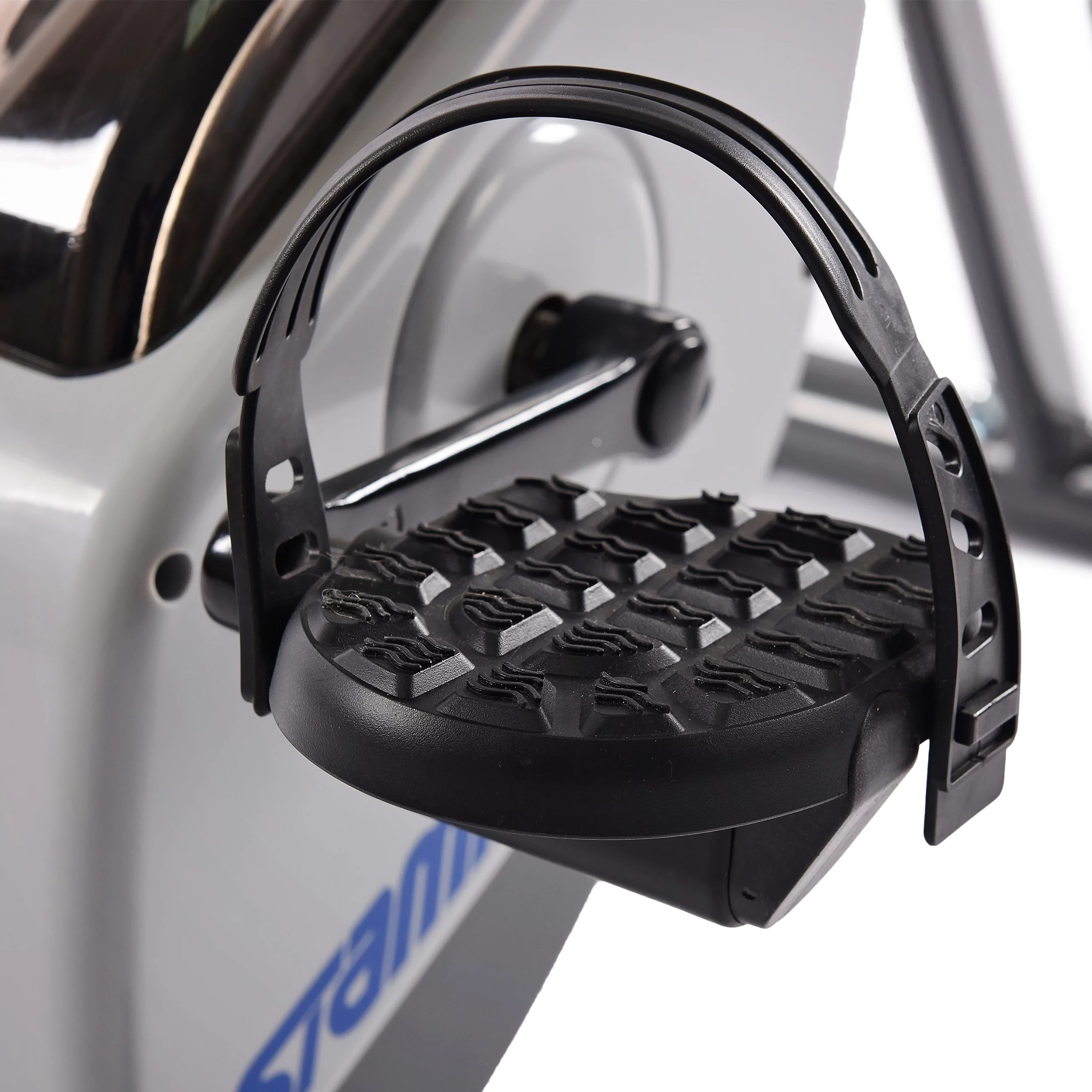 Stamina Folding Cardio Upright Exercise Bike with Heart Rate Sensors and Extra Wide Padded Seat