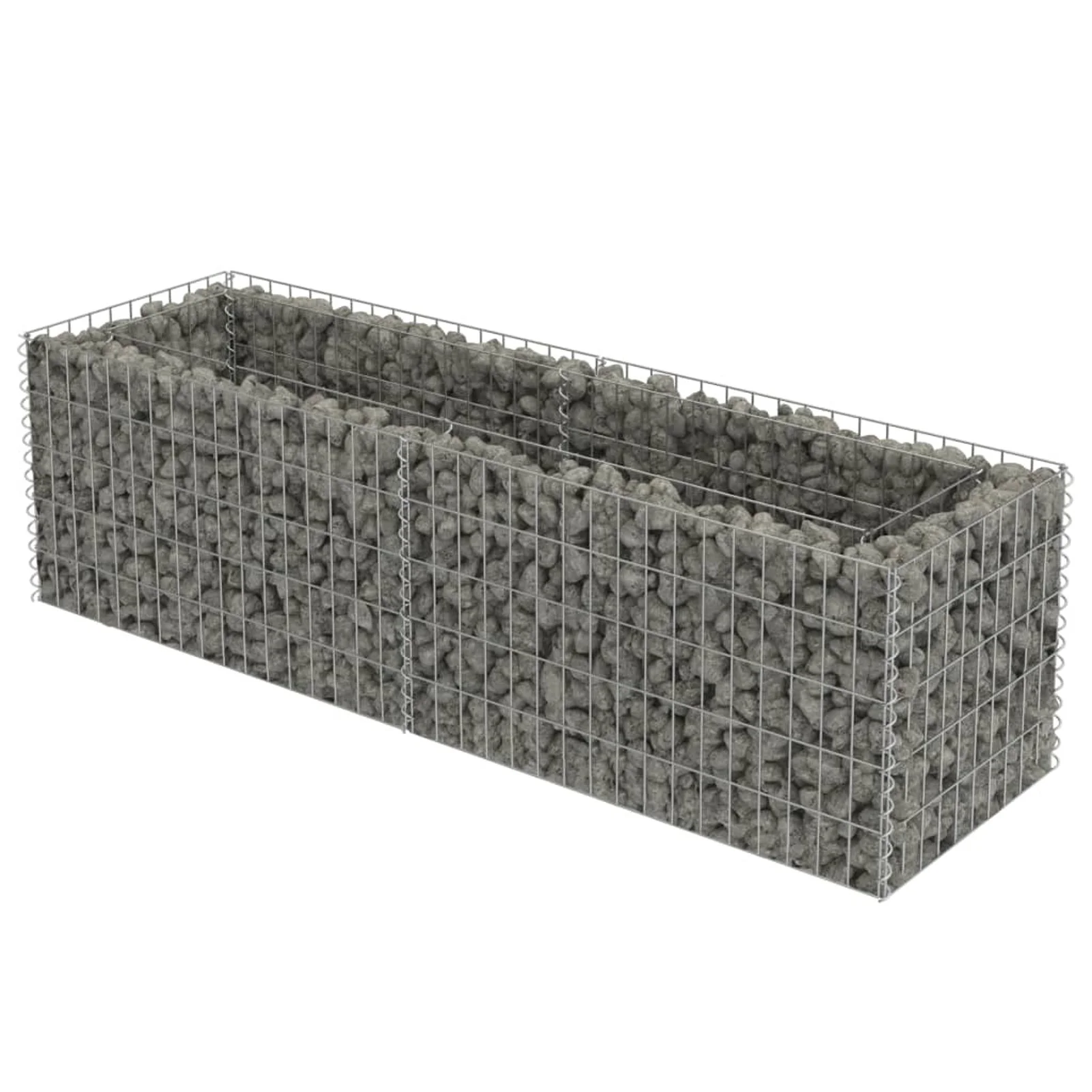 Anself Gabion Raised Bed Planter Galvanized Steel Wire Fencing Patio Flower Plant Basket Stone Fill Mesh Fence for Garden, Backyard