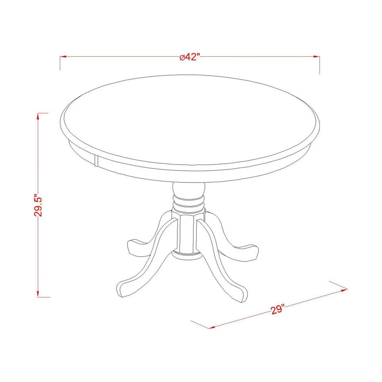 HomeStock Antique Ambiance 5Pc Dining Set Includes A Round Dinette Table And Four Parson Chairs With Light Fawn Fabric, Mahogany Finish