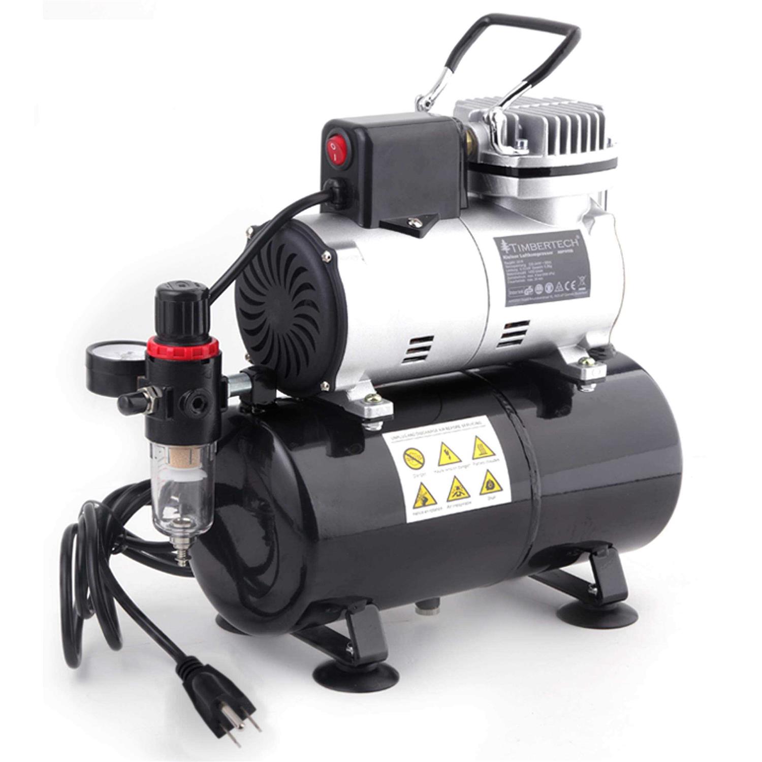 Timbertech Upgraded Airbrush Single-Piston Oil-free Mini Compressor ABPST08 with Cooling Fan - Shop Hardware Tools Online Store