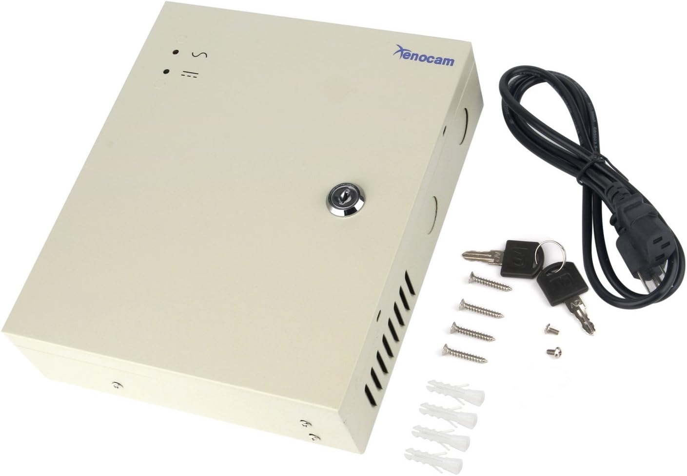 Xenocam 8 Channel Port 12V DC 5 Amp Amper with PTC Fuse Distributed Power Supply Box for CCTV DVR Security System and Camera or Cameras