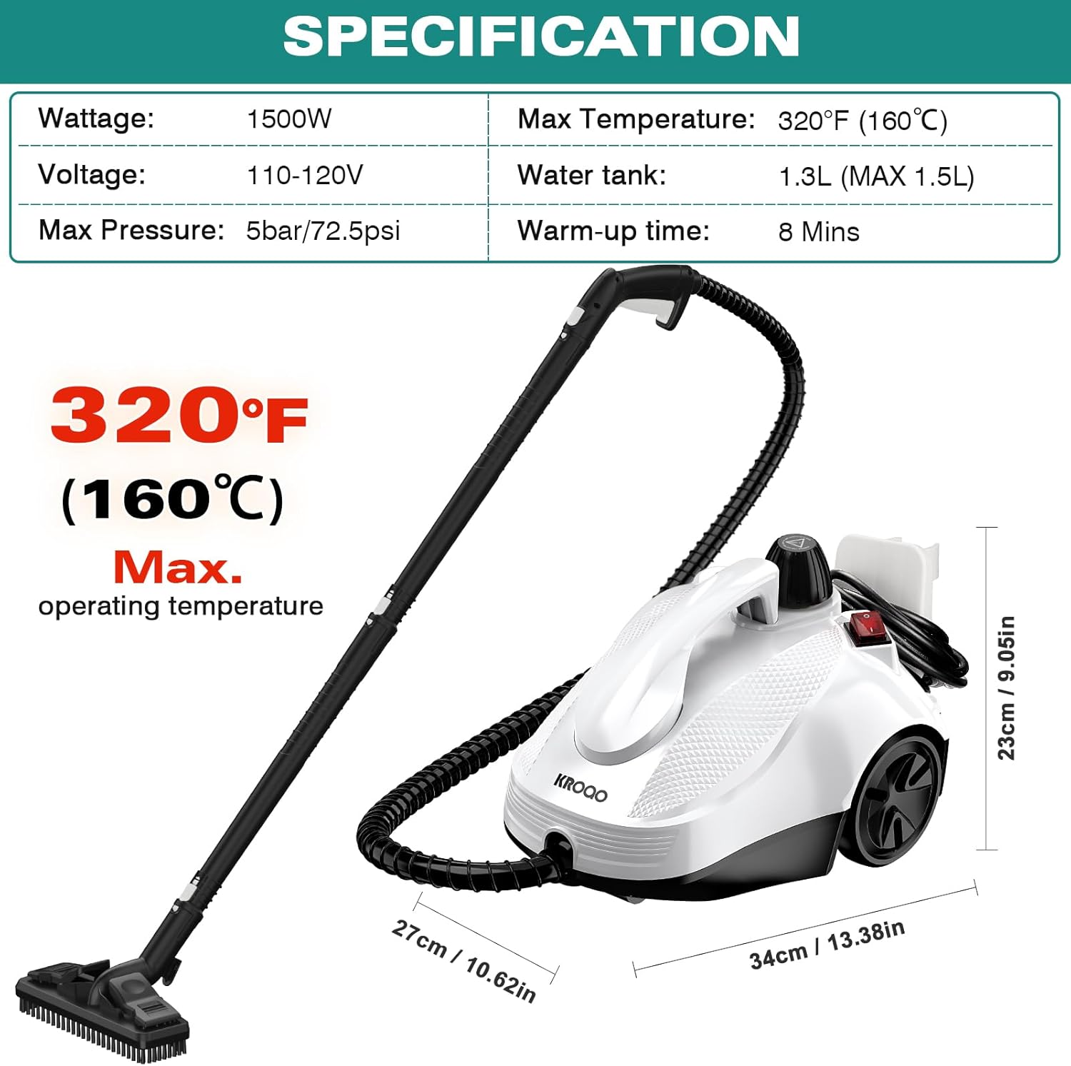 Steam Cleaner, Steam Mop with 23 Accessories, Powerful Multipurpose Portable Steamer for Cleaning to Remove Grime, Grease