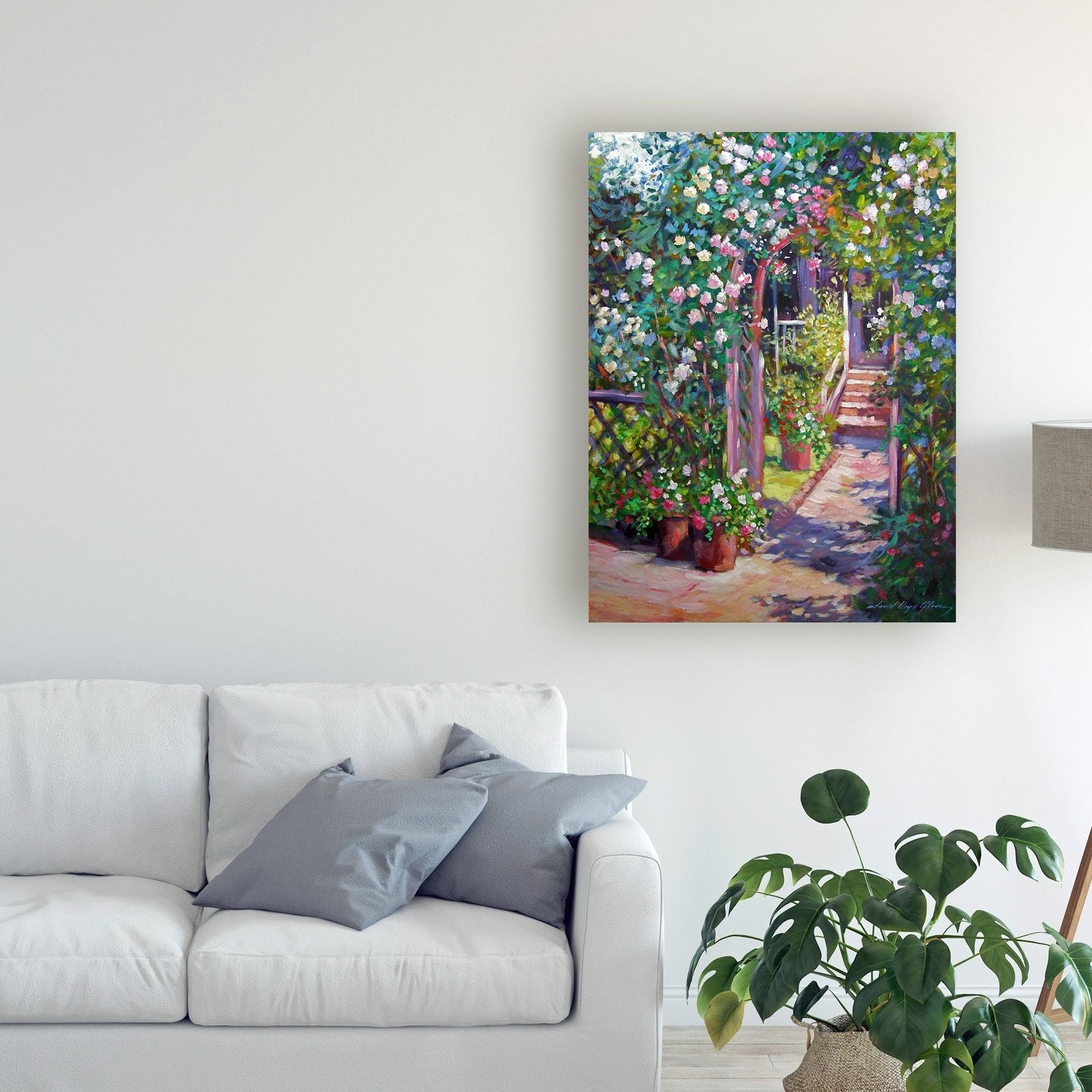 David Lloyd Glover 'Rose Cottage Gate' Canvas Art - 24x32