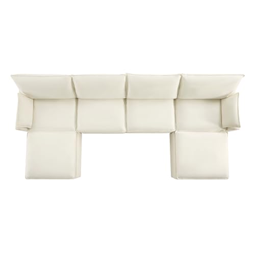 CHITA 113" Oversized Cloud Sectional Couch, Modern Modular Sectional Sofa Set for Living Room, 4 Seater L Shaped Couch, Cream