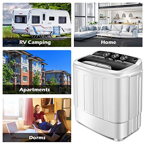 Giantex Portable Compact 13 Lbs Mini Twin Tub Washing Machine Washer Spin Dryer