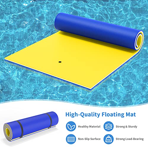 Oversized Lily Pad Floating Mat, 3 Layer 7'/9'/12'/18' Floating Water Mat,Ocean, Beach, River, Pool, Floating Mat for Water Recreation and Relaxing