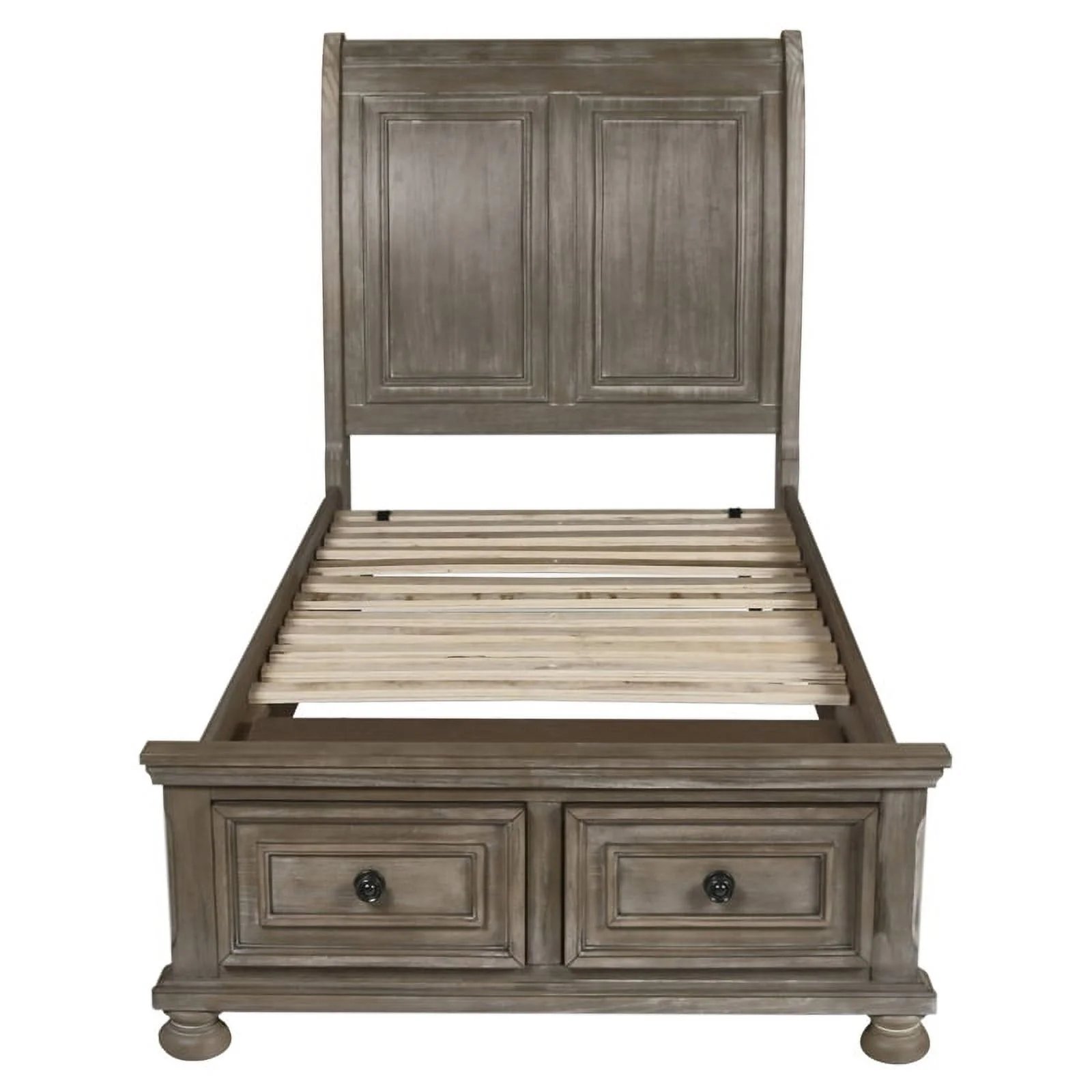 New Classic Furniture Allegra 4PC Wood Twin Bedroom Set with Chest in Pewter