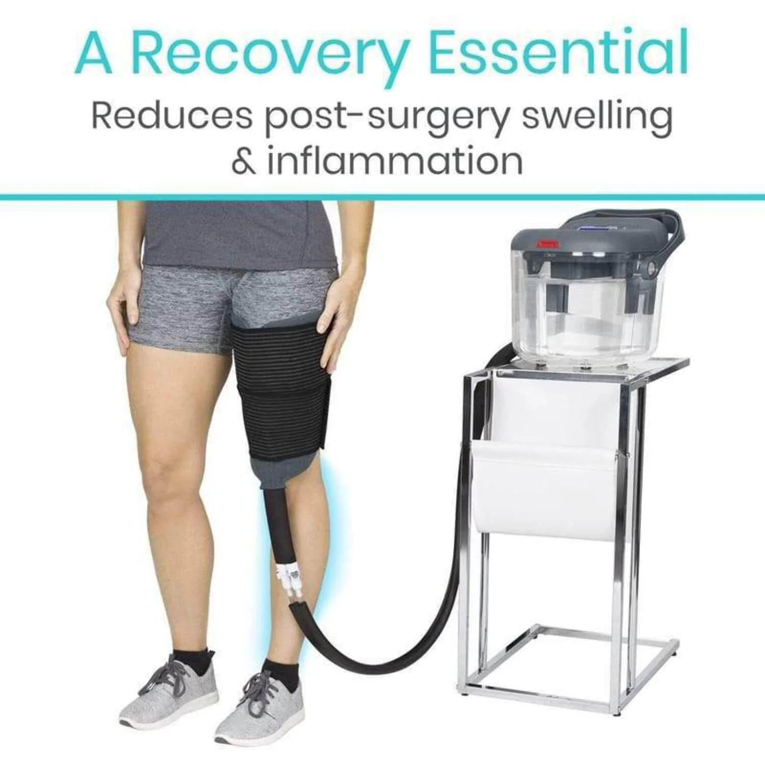Vive Ice Machine for Knee & Shoulder After Surgery - Cold Therapy for Knee & Hip Replacement - Large Cryotherapy Pad with Quiet Pump