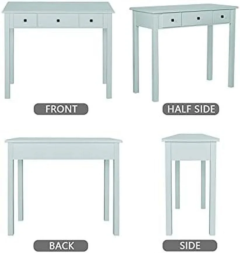 HJZBNONE Home Office Small Writing Desk with Drawers Bedroom  Study Table for Adults/Student  Vanity Makeup Dressing Table Save Space Gifts Green