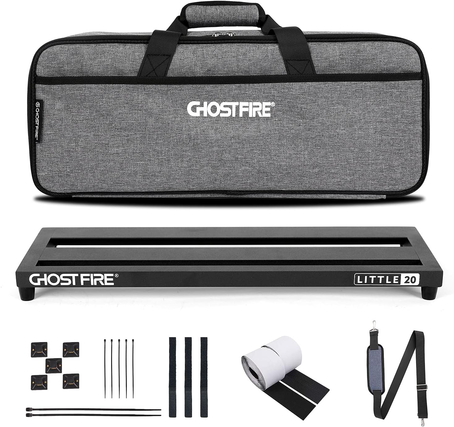 Ghost Fire Guitar Pedal Board Aluminum Alloy Effect Pedalboard with Carry Bag,V series (V-BABY MAX（Deluxe Edition）)