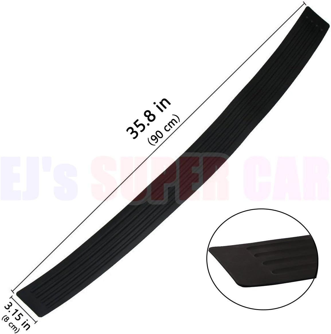 EJ's SUPER CAR Rear Bumper Protector Guard Universal Black Rubber Scratch, Resistant Trunk Door Entry Guards Accessory Trim Cover for SUV/Cars