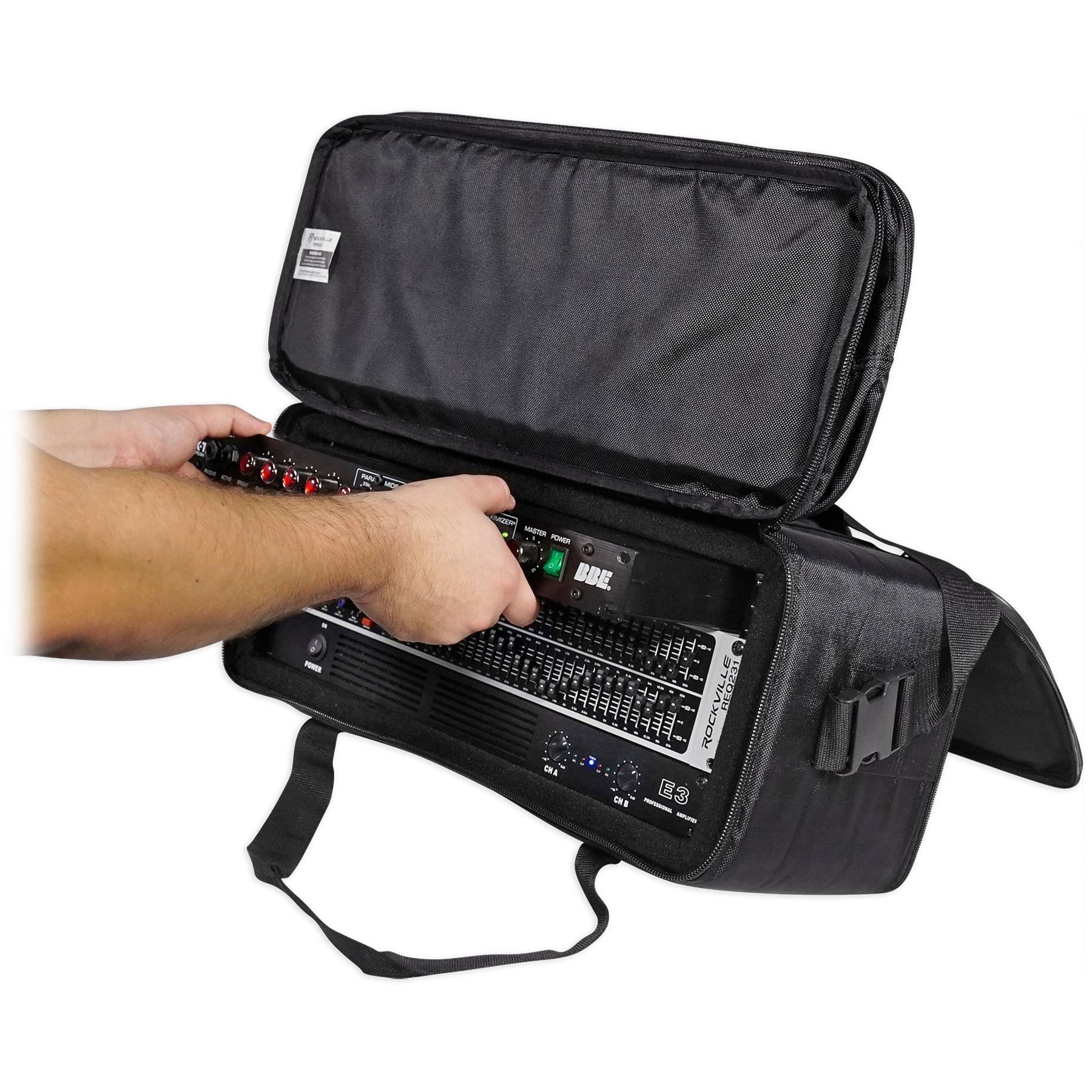 Rockville RRB40 4U Rack Bag Double-Sided Case with 12x22 Depth + Shoulder Strap