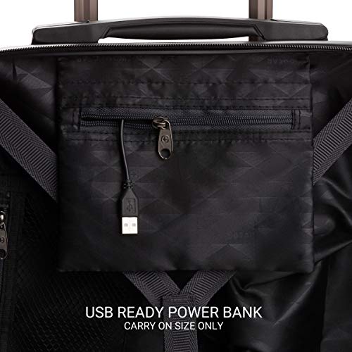 SwissGear 7272 Energie Expandable Hardside Luggage with Spinner Wheels and TSA Lock, Gunmetal, Carry-On 19-Inch