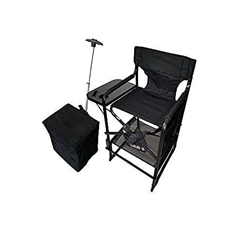Portable Heavy-Duty Makeup Artist Chair with Umbrella Light Kit - Perfect for Makeup, Salon, Events with 29 Inch Seat Height - Carry Bag Included