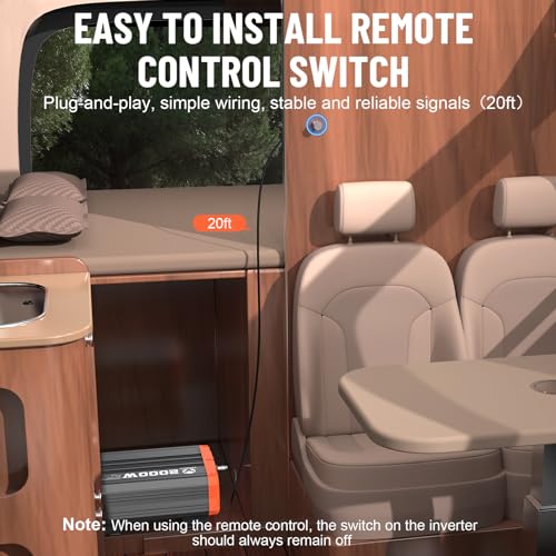 TOPBULL Power Inverter Pure Sine Wave 12V DC to 110V/120V AC Off-Grid Solar Power Inverter with USB, Type-C Port
